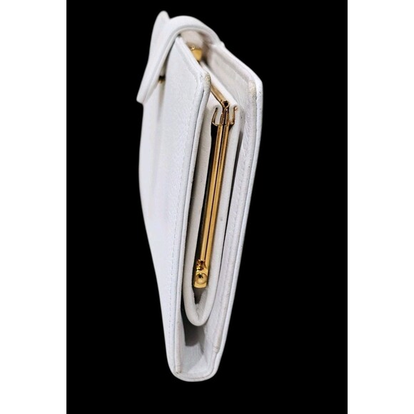 Chanel White French Wallet Caviar Pebbled Leather Kiss Lock CC Bifold Flap COCO - Picture 11 of 16